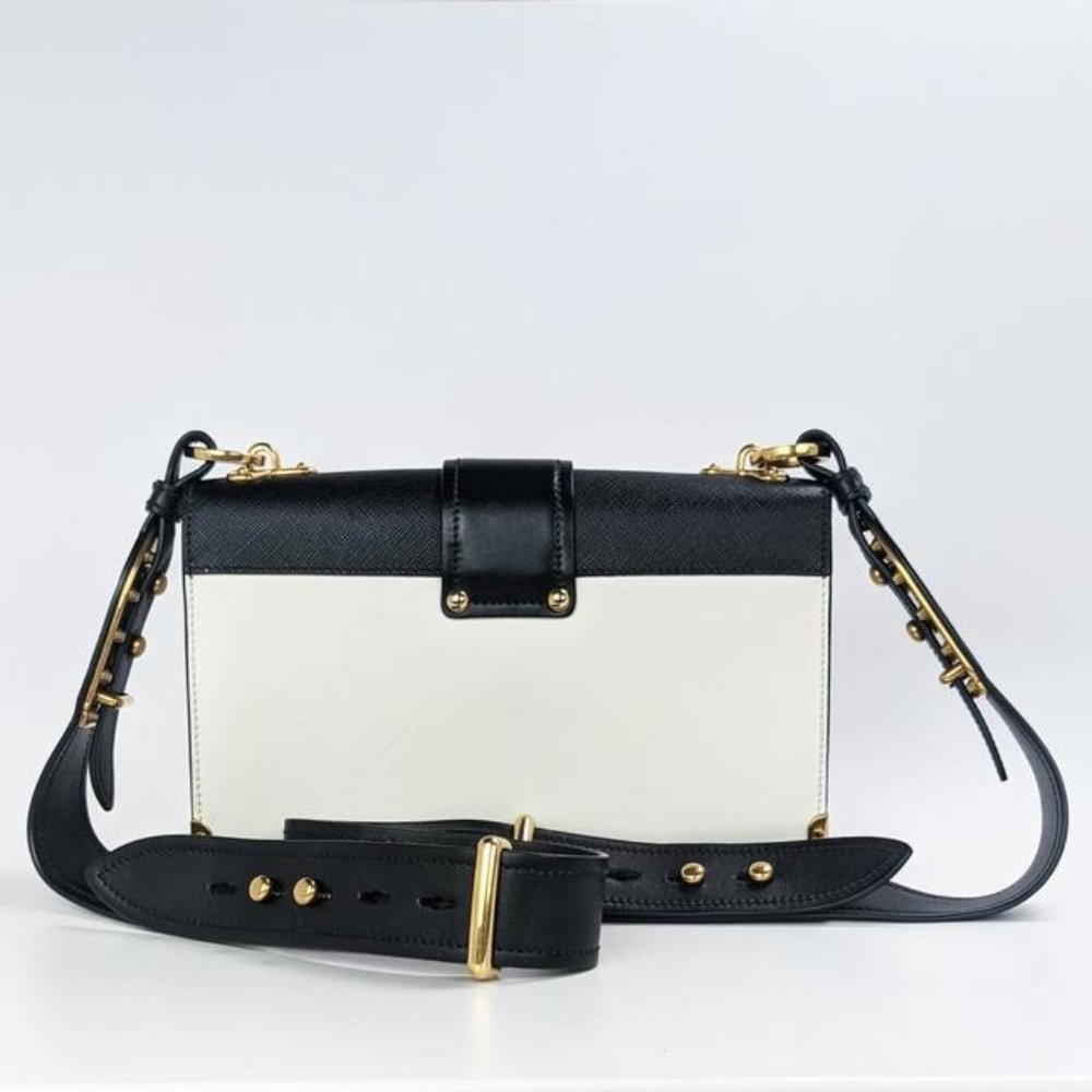 SOLDPrada White Leather Large Cahier Crossbody Bag - Picture 2 of 10